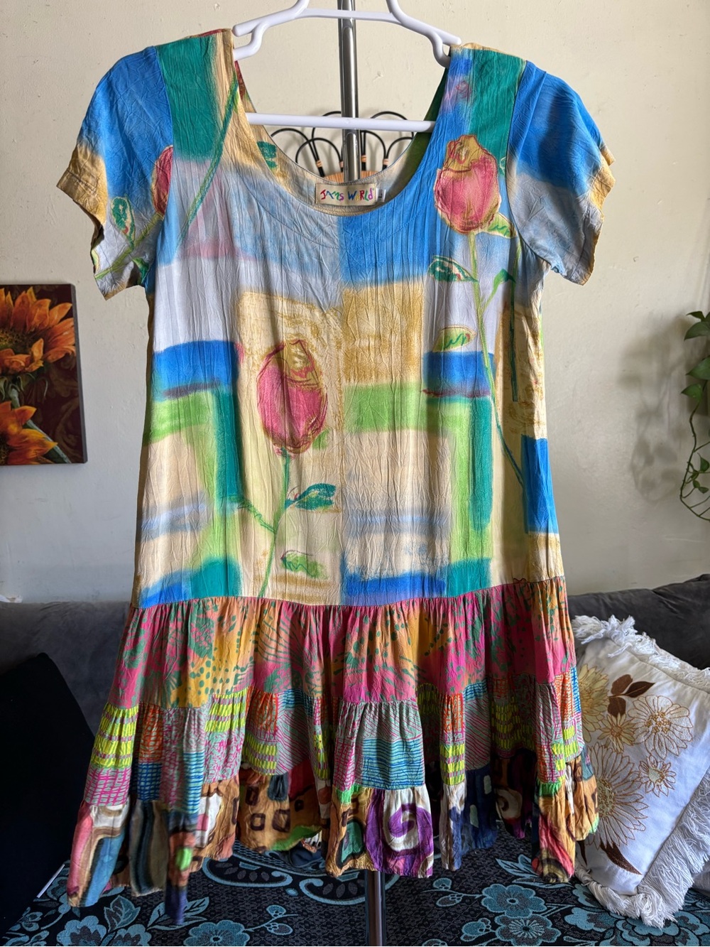 90’s Vintage Jams World Ruffle Hem Mini Dress Size L